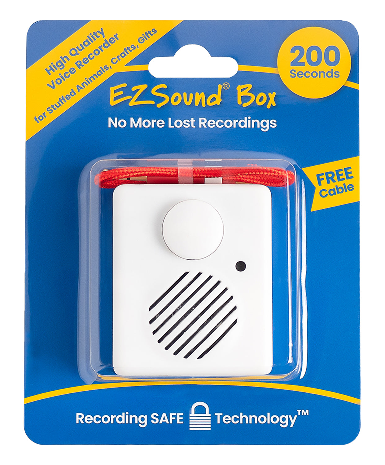 EZSound 200 Seconds Voice Recorder for Stuffed Animals | Recordable Button Sound Box for Crafters, Hobbyists, etc | Voice Box for Record EZSound 200 Seconds Voice Recorder for Stuffed Animals | Recordable Button Sound Box for Crafters, Hobbyists, etc | Voice Box for Record