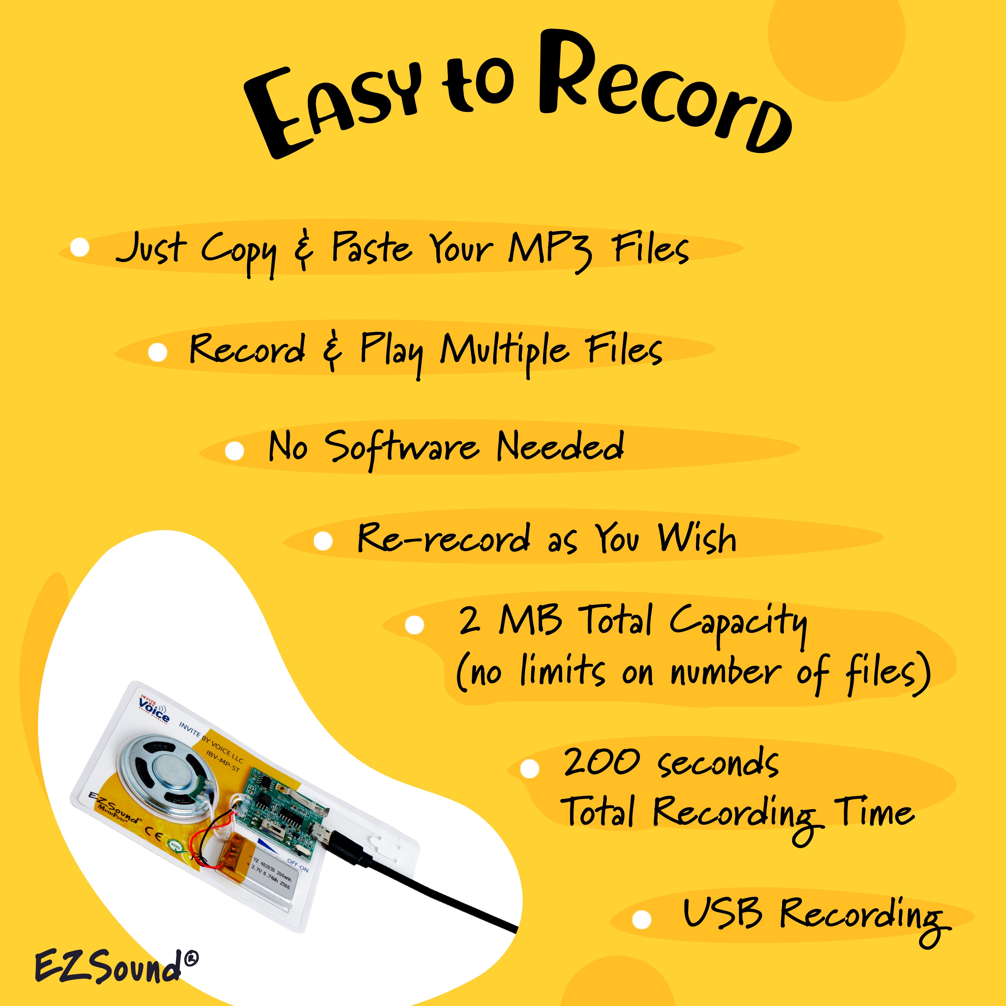 Greeting card sound chip - greeting card voice recorder