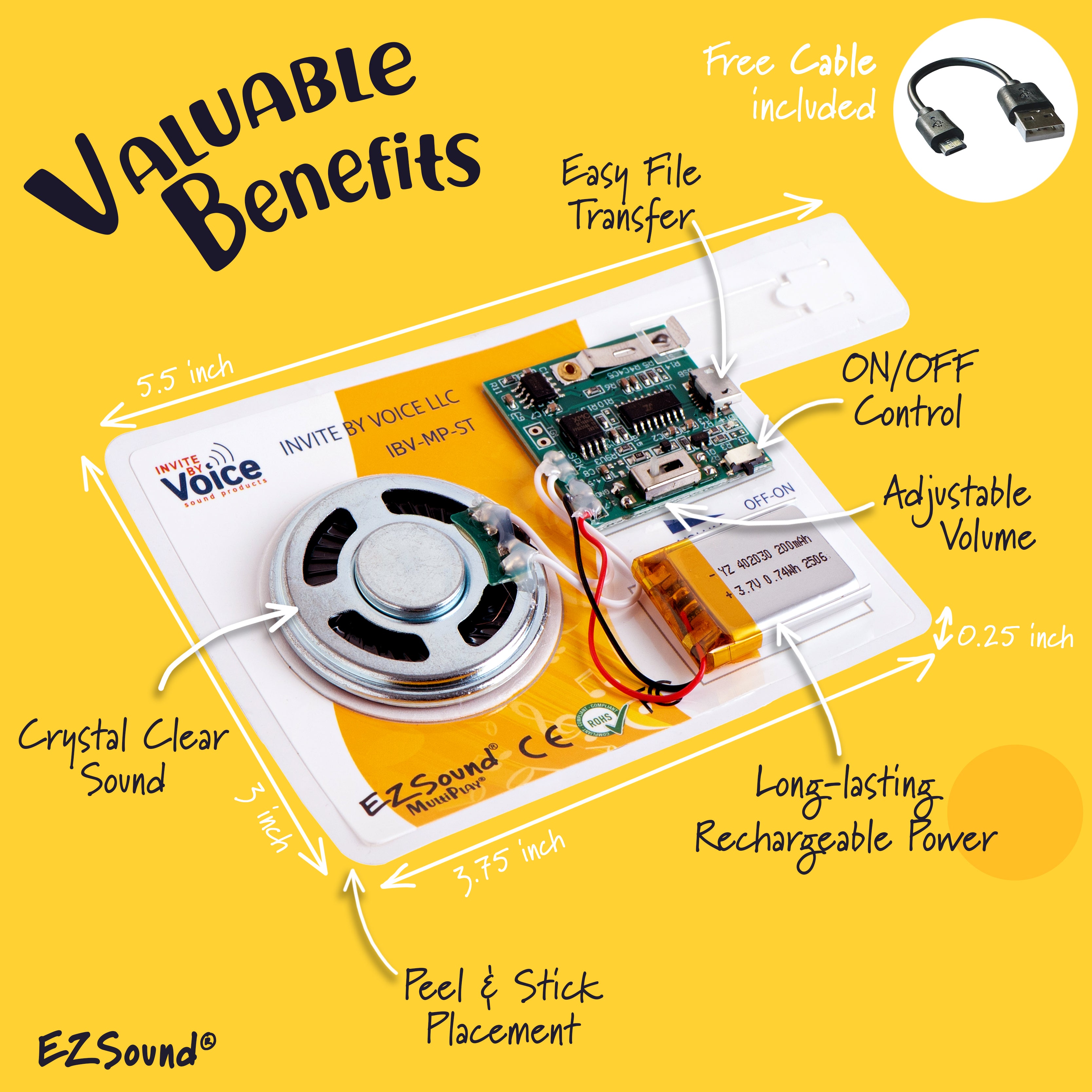 Sound module for greeting card - recordable greeting cards - greeting card sound chip - audio recording greeting card -greeting card voice recorder