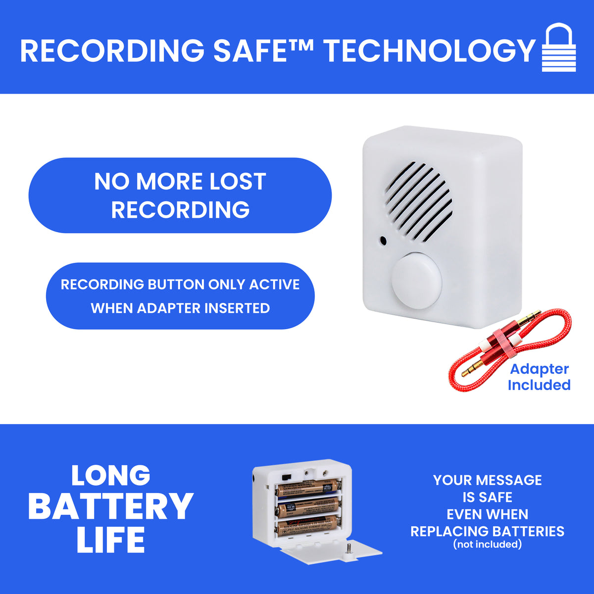 Voice Recoder Box Re-recordable Sound Box for Personal Messages, Favorite Songs 200 sec ...
