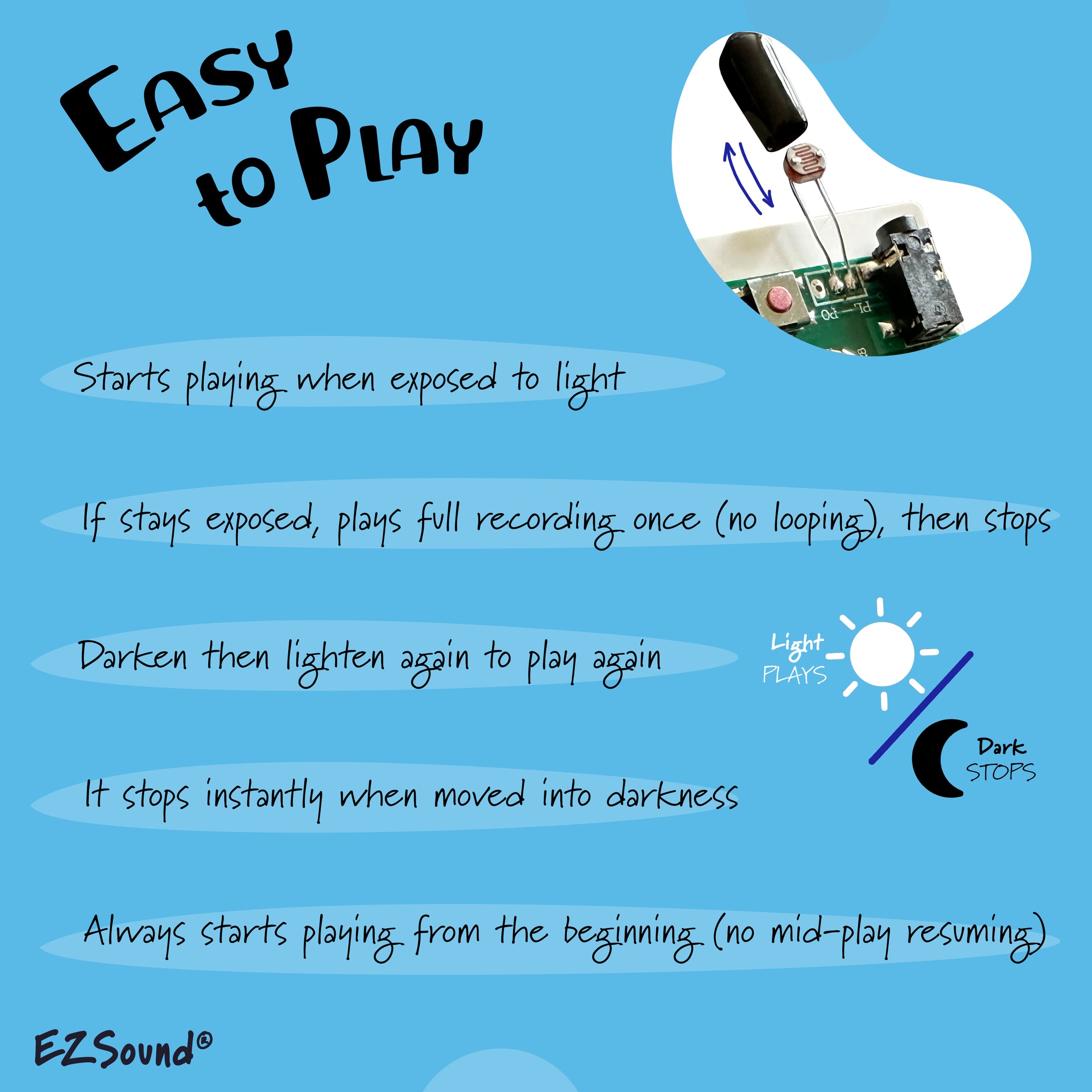 Audio Chip Create Recorded Custom Music Box Light Sensor Activated