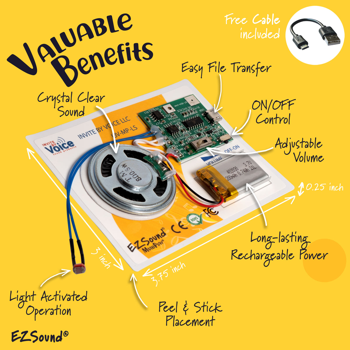 Programmable Sound Chip Recordable Sound Chips | Plays Multiple Files | Light Sensor Activated ...